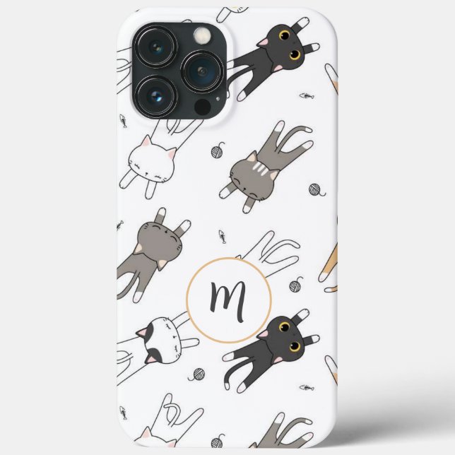 Coques Case-Mate iPhone Fun et Whimsschat Motif Votre Monogramme | (Verso)
