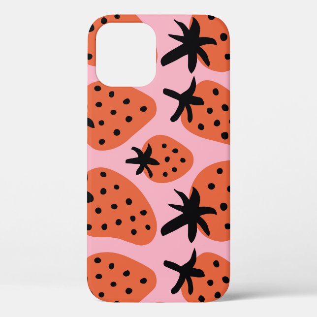 Coques Case-Mate iPhone Fun fraise, design artisanal sans couture. (Verso)