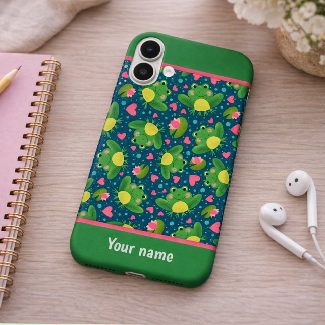 Coques Case-Mate iPhone Fun Frog Pattern Custom Name New Beginnings (Créateur téléchargé)