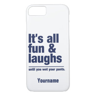 Coque iPhone 8/7 FUN & LAUGHS personnalisés nom et couleurs des boî