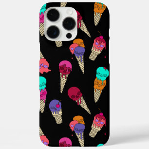 Coque iPhone 16 Pro Max Fun Melty Summer Goth Crâne Crème glacée bizarre n