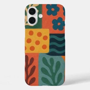 Coque Pour iPhone 16 Plus Fun Retro Garden Collage Motif Motif
