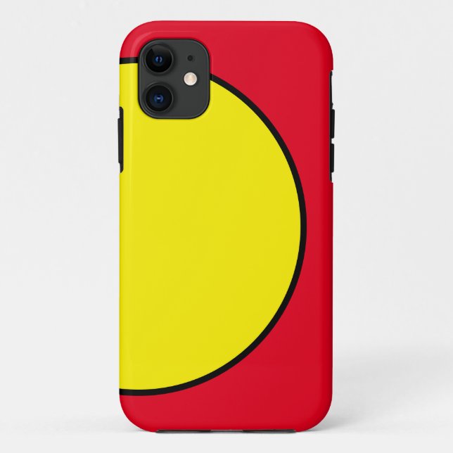 Coques Case-Mate iPhone Fun Sporty Bright Yellow Circle Rouge Arrière - pl (Dos)