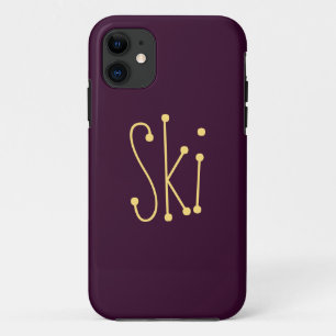 Case-Mate iPhone Case Fun Whimsical SKI Text Fun Deep Purple Arrière - p