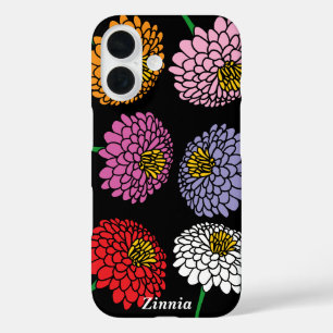 Coque Pour iPhone 16 Fun Zinnia fleur design personnalisé
