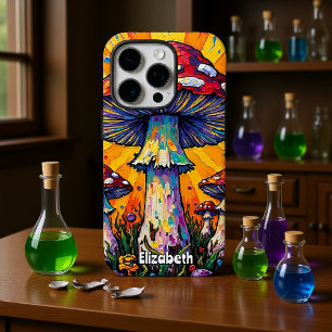 Coque iPhone 16 Pro Fungus de Sunburst psychédélique