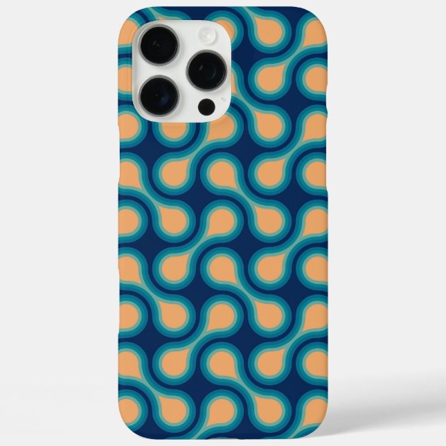 Coques Case-Mate iPhone Funky 1970 Metaball Graphic Circle Barbell Blue (Verso)