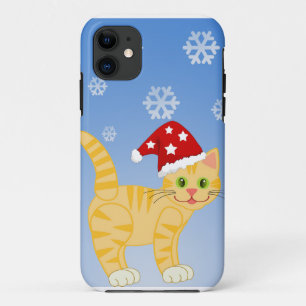 Case-Mate iPhone Case Funky Christmas Chat jaune Snowflakes