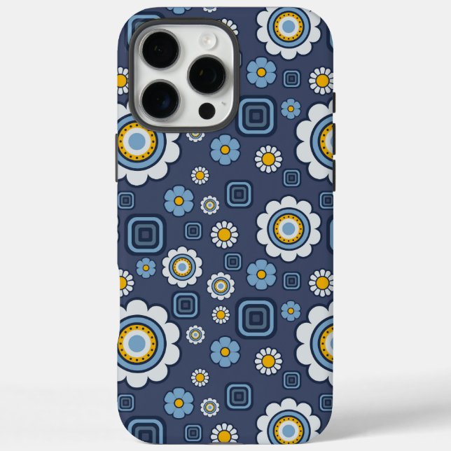 Coques Case-Mate iPhone Funky Daisy's en bleu (Verso)