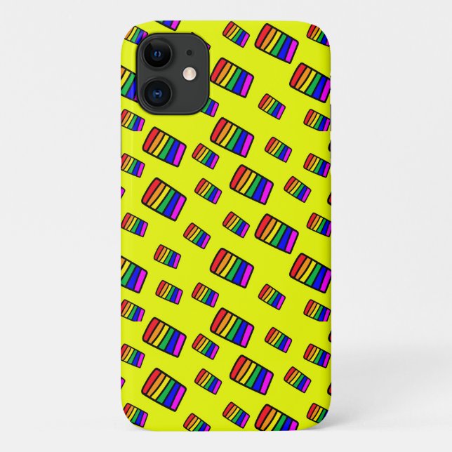 Coques Case-Mate iPhone Funky Neon Rainbow Block Motif (Dos)