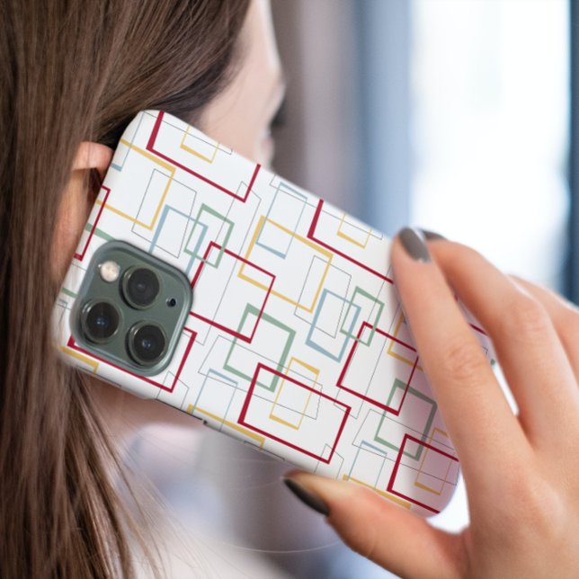 Coques Case-Mate iPhone Funky Rouge Bleu Vert Jaune Carré Rétro années 196 (Créateur téléchargé)