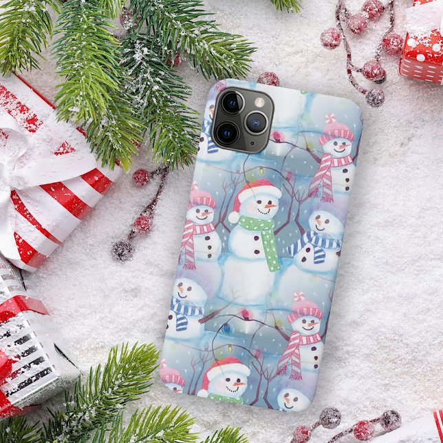 Coques Case-Mate iPhone Funky Snowmen Noël Arbre String Motif (Créateur téléchargé)