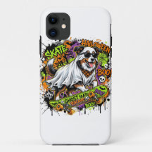 Funny American Shepherd Ghost Skateboard Halloween