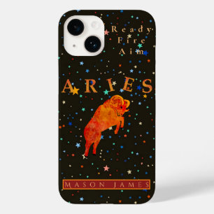 Coque Case-Mate iPhone Funny Aries Zodiac Noir Rouge Personnalisé