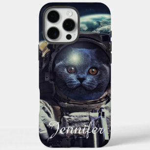 Coque iPhone 16 Pro Max Funny Astronaut Shorthair Cat dans l'espace