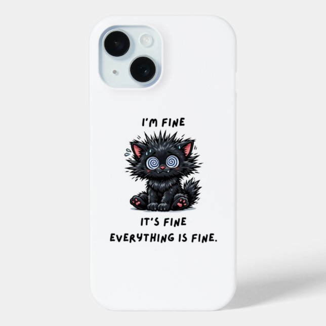 Coques Case-Mate iPhone funny black cat phone case (Verso)