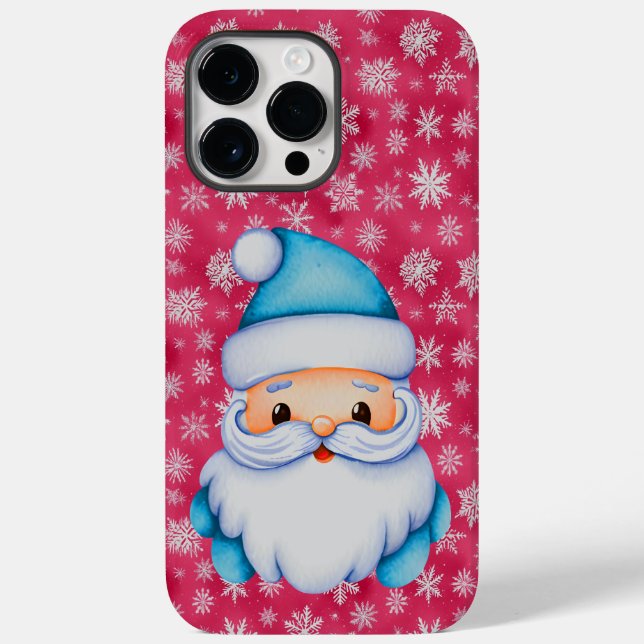 Coques Case-Mate iPhone Funny Blue Père Noël (Verso)