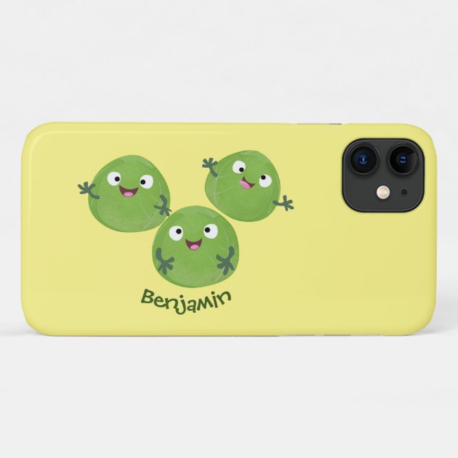 Coques Case-Mate iPhone Funny Brussels sprouts légumes caricature (Dos (Horizontal))