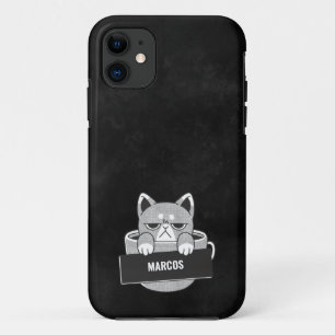 Case-Mate iPhone Case Funny Cat café design personnalisé nom Coque-Mate