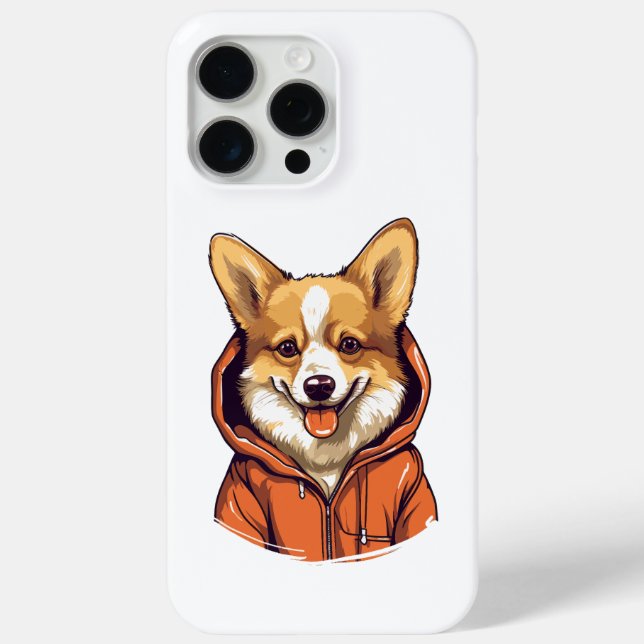 Coques Case-Mate iPhone Funny Corgi portant le Sweat - shirt à capuche (Verso)