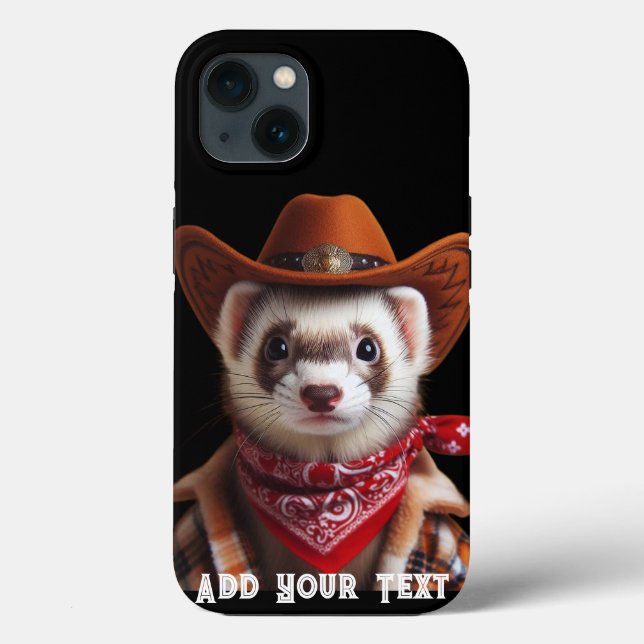 Coques Case-Mate iPhone Funny Cowboy Ferret style occidental (Verso)