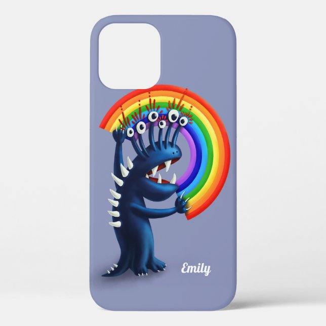 Coques Case-Mate iPhone Funny Monster Pride Nom arc-en-ciel (Verso)