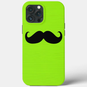 Case-Mate iPhone Case Funny Moustache noire sur Arrière - plan vert jaun