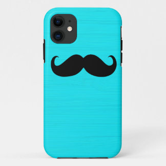 Etui iPhone Case-Mate Funny Mustache noire sur Aqua Arrière - plan