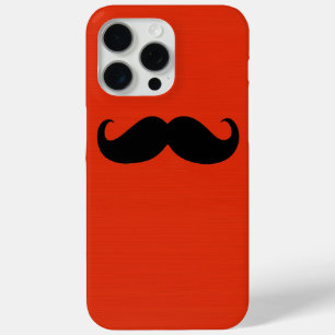Coque Case-Mate iPhone Funny Mustache noire sur Arrière - plan rouge oran