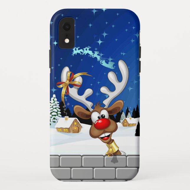 Coques Case-Mate iPhone Funny Reindeer Peeking Christmas Meme  (Dos)