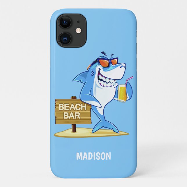 Coques Case-Mate iPhone Funny Shark dossiers de téléphone de nom personnal (Dos)