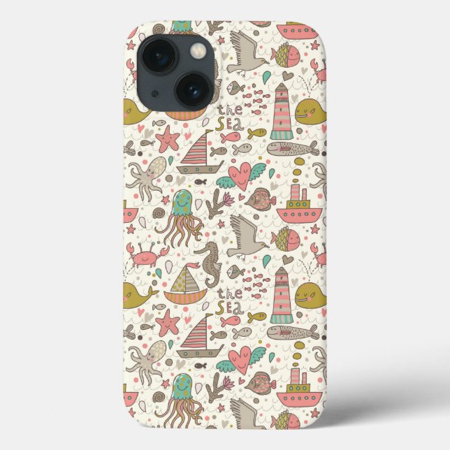 Coques Case-Mate iPhone Funny Summer Pattern With Ships (Verso)