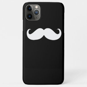 Case-Mate iPhone Case Funny White Mustache on Black Background