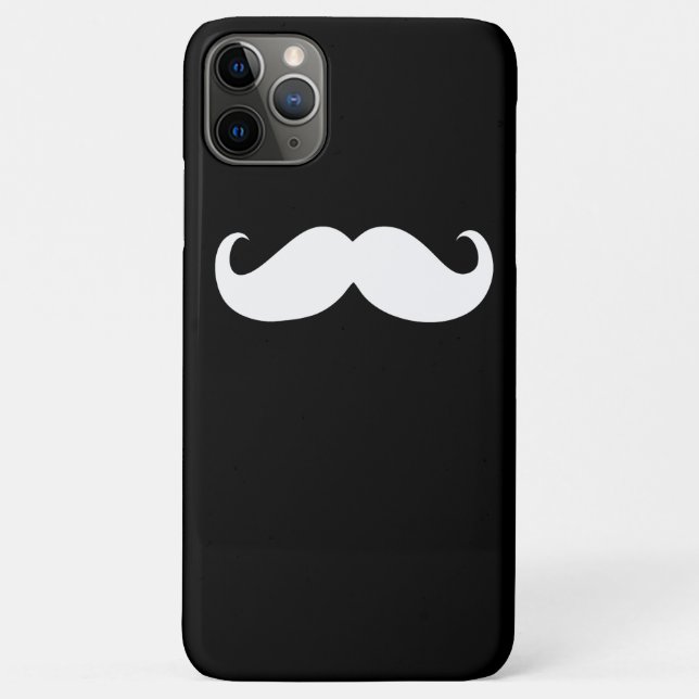 Coques Case-Mate iPhone Funny White Mustache on Black Background (Dos)