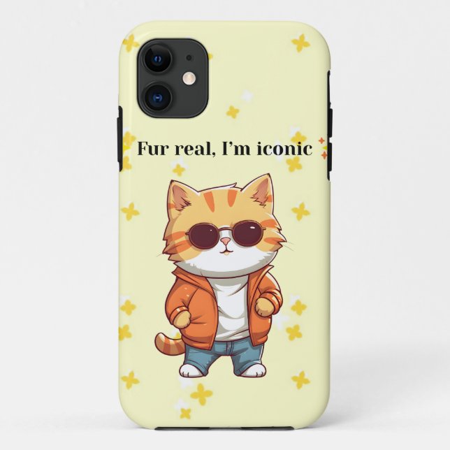 Coques Case-Mate iPhone Fur Real, I’m Iconic | Funny Cat iPhone 11 Case (Dos)