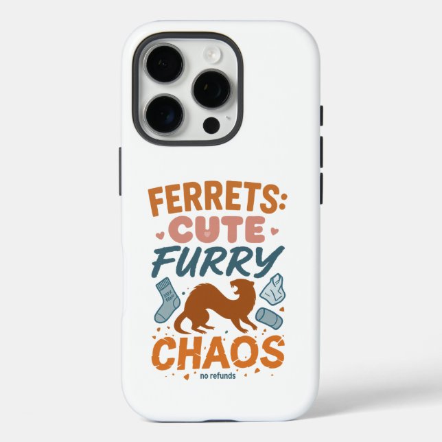 Coques Case-Mate iPhone Furets : Mignons, Poilus, Chaos (Verso)