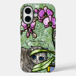 Coque Pour iPhone 16 Fuschia & Kitty (Personnalisé)
