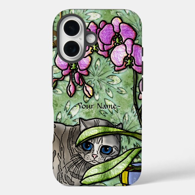 Coques Case-Mate iPhone Fuschia & Kitty (Personnalisé) (Verso)