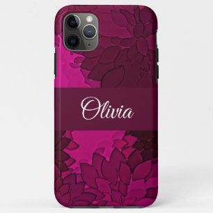 Case-Mate iPhone Case Fuscia Nom Floral Rose Élégant