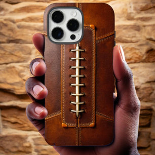 Coque iPhone 16 Pro Max Fusion de football - cuir