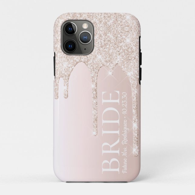 Coques Case-Mate iPhone Futur Madame Mariée Rose Pailleté (Dos)