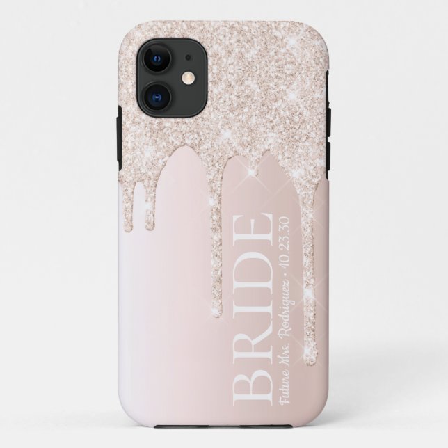 Coques Case-Mate iPhone Futur Madame Mariée Rose Pailleté (Dos)