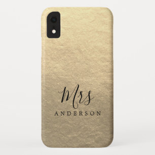 Case-Mate iPhone Case Futur Mme Champagne Gold Chic Script Bride