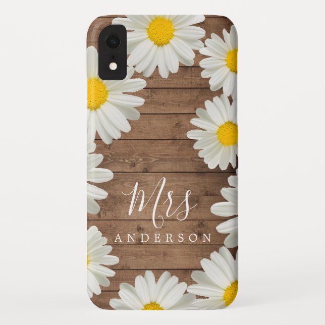 Coques Case-Mate iPhone Futur Mme Pretty Daisies Blanc Floral Rustique Boi (Dos)