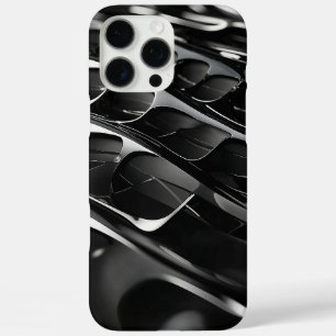 Coque iPhone 16 Pro Max Futur noir brillant Abstrait 3D