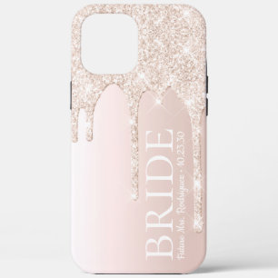 Case-Mate iPhone Case Futur nom de femme mariée rose poudré paillettes q