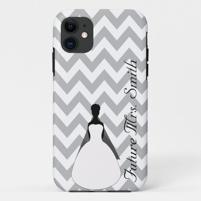 Coques Case-Mate iPhone Future Mme grise Bride To Be de Chevron (Dos)