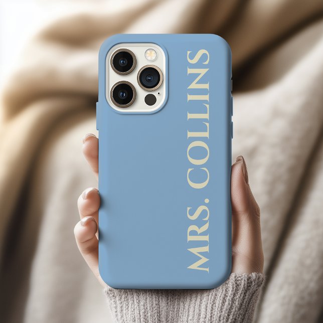 Coques Case-Mate iPhone Future Mrs | Custom Baby Blue Enterrement de Vie d (Custom Phone Case Gift for Mrs and Mr, Bride, Wife, Husband, & Anniversary Gift for Her or Him)