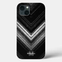 Galaxie chevron Monogramme noir argent métallisé s