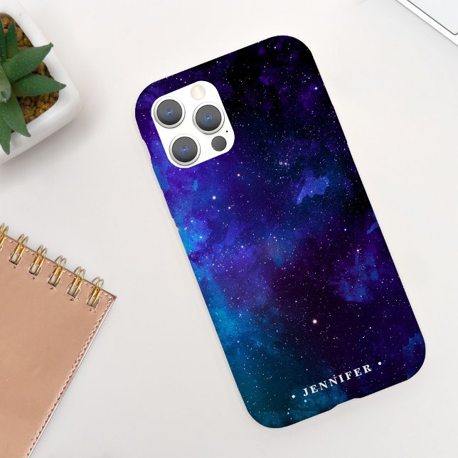 Coques Case-Mate iPhone Galaxie spatiale profonde cool avec nom (Créateur téléchargé)
